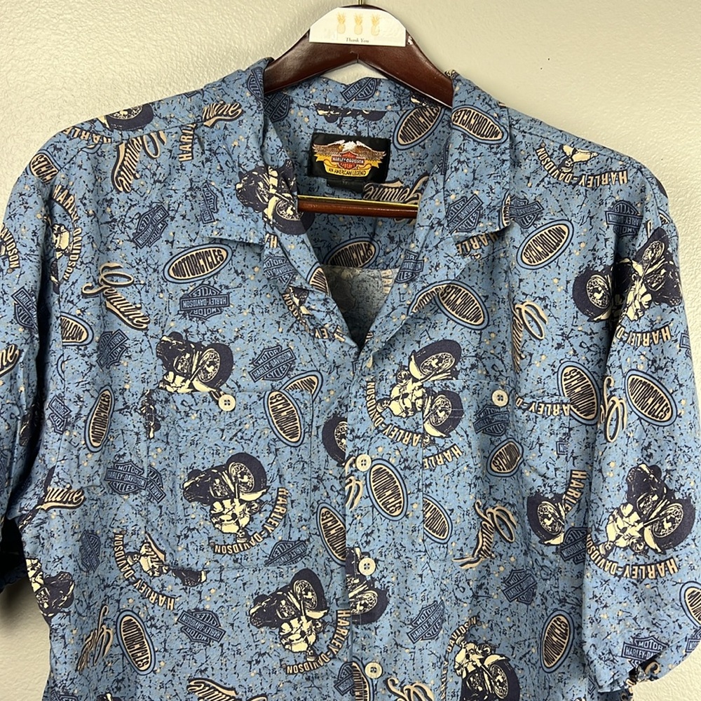Harley-Davidson short sleeve buttoned up shirt with motorcycle print  size XXL